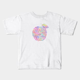 Apple Silhouette Shape Text Word Cloud Kids T-Shirt